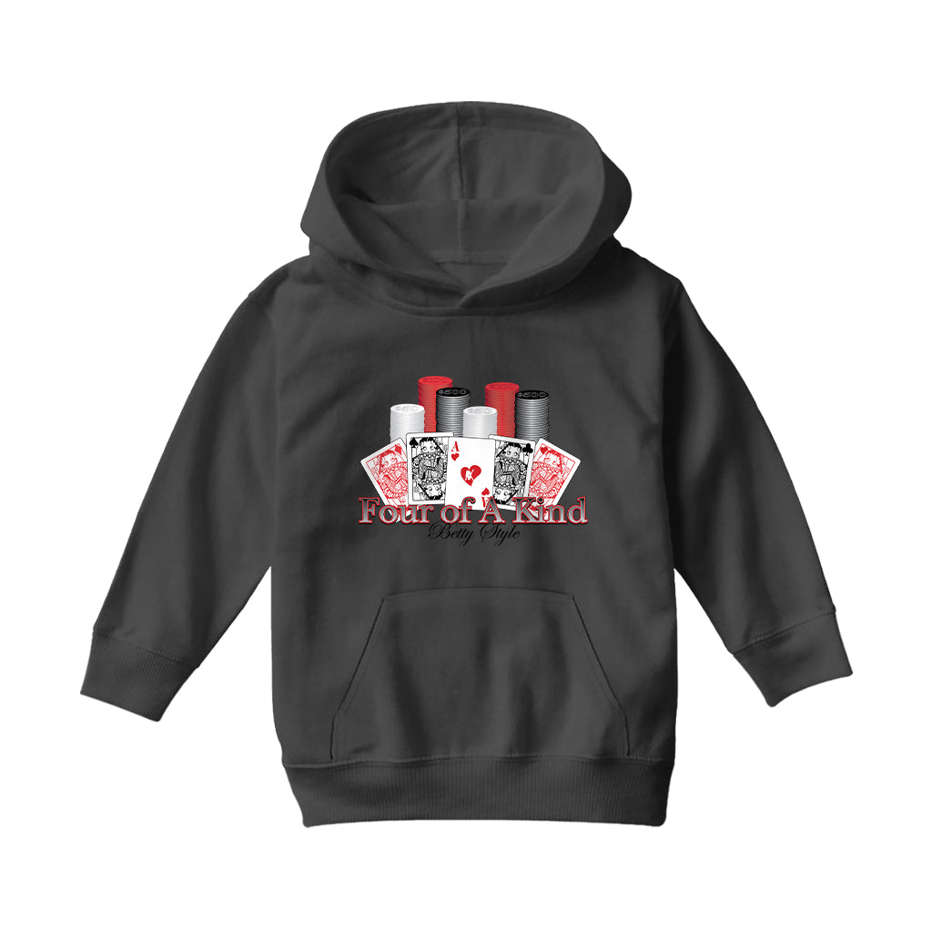 Betty Boop Betty Style Four Of A Kind Kids Hooded Sweatshirt