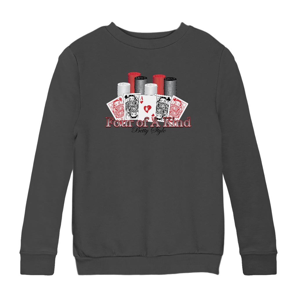 Betty Boop Betty Style Four Of A Kind Kids Sweatshirt