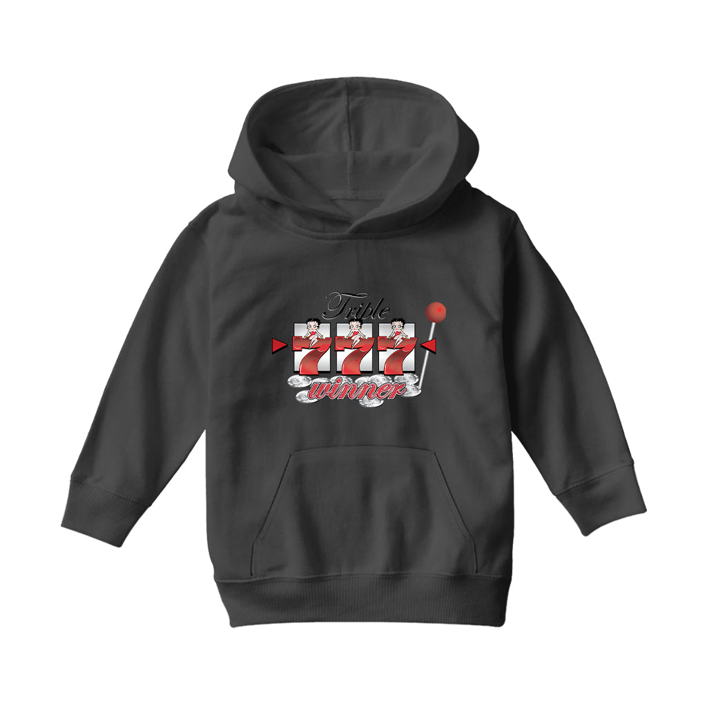 Betty Boop Triple Seven Winner Kids Hooded Sweatshirt