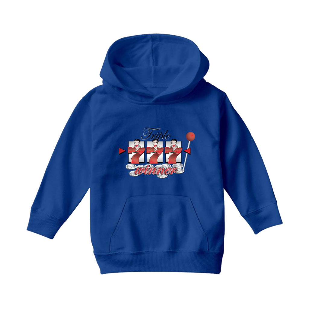 Betty Boop Triple Seven Winner Kids Hooded Sweatshirt