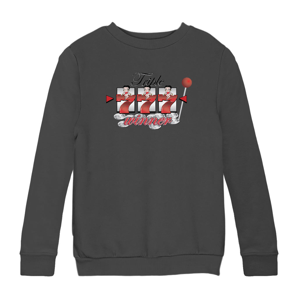 Betty Boop Triple Seven Winner Kids Sweatshirt