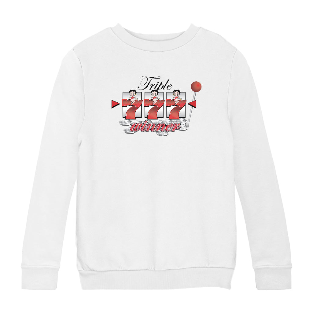 Betty Boop Triple Seven Winner Kids Sweatshirt