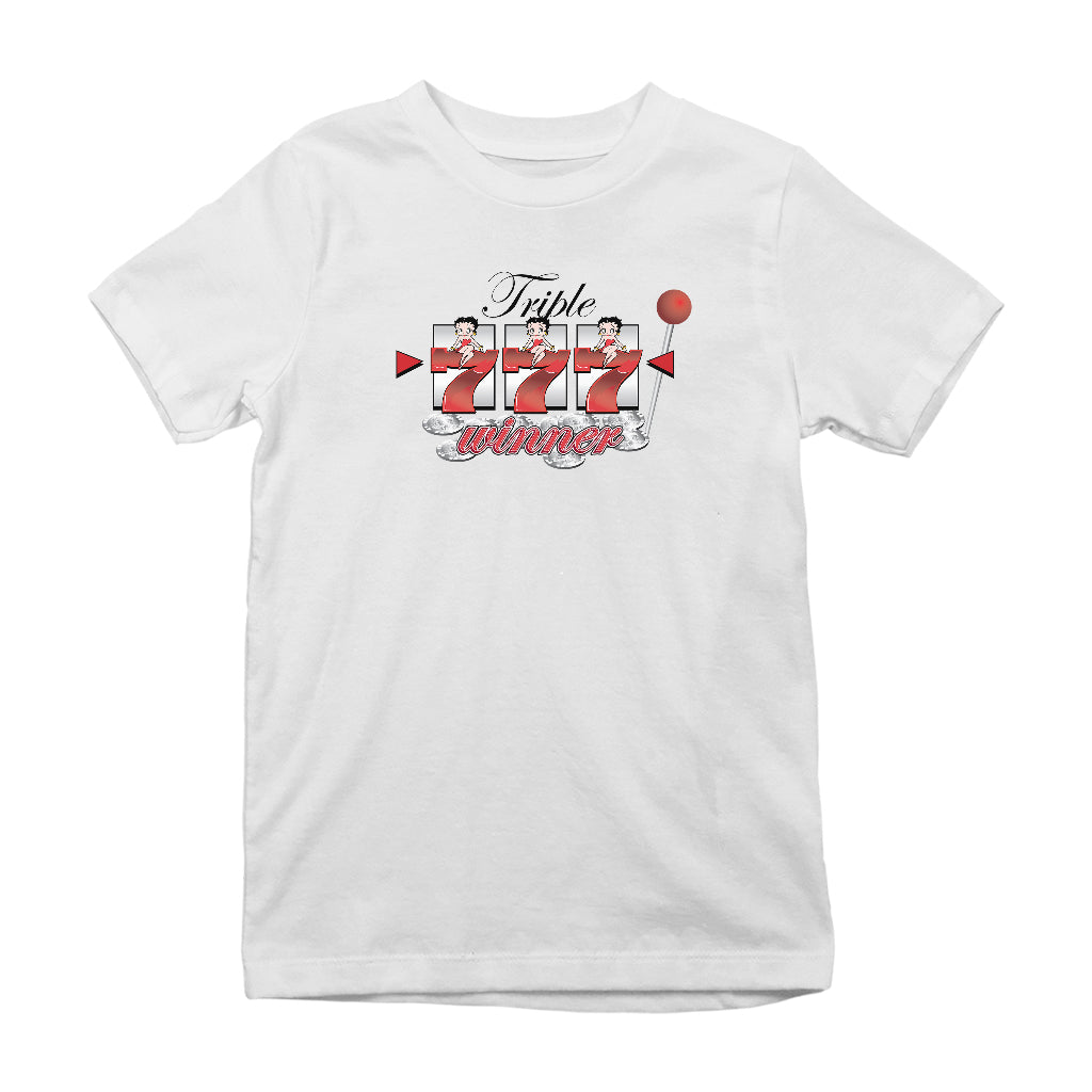 Betty Boop Triple Seven Winner Kids T-Shirt