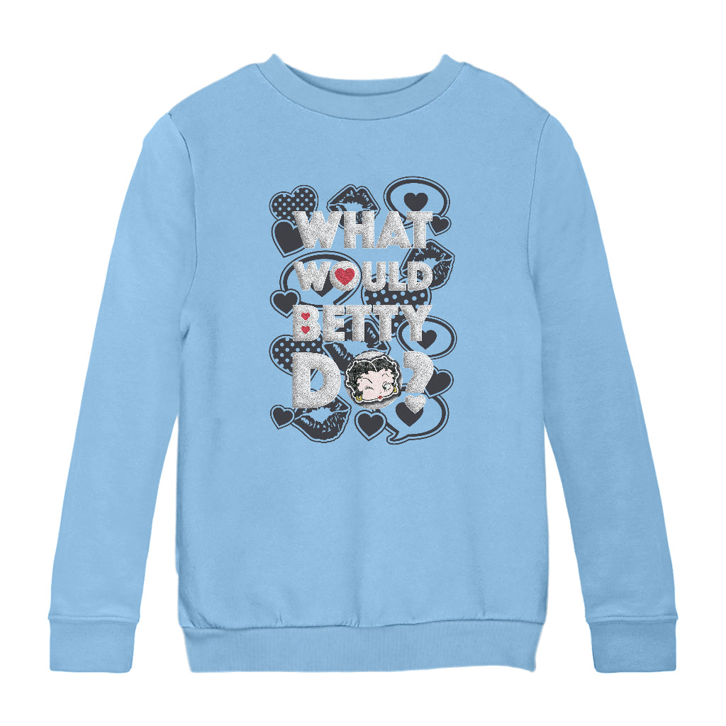 Betty Boop What Would Betty Do WWBD Kids Sweatshirt