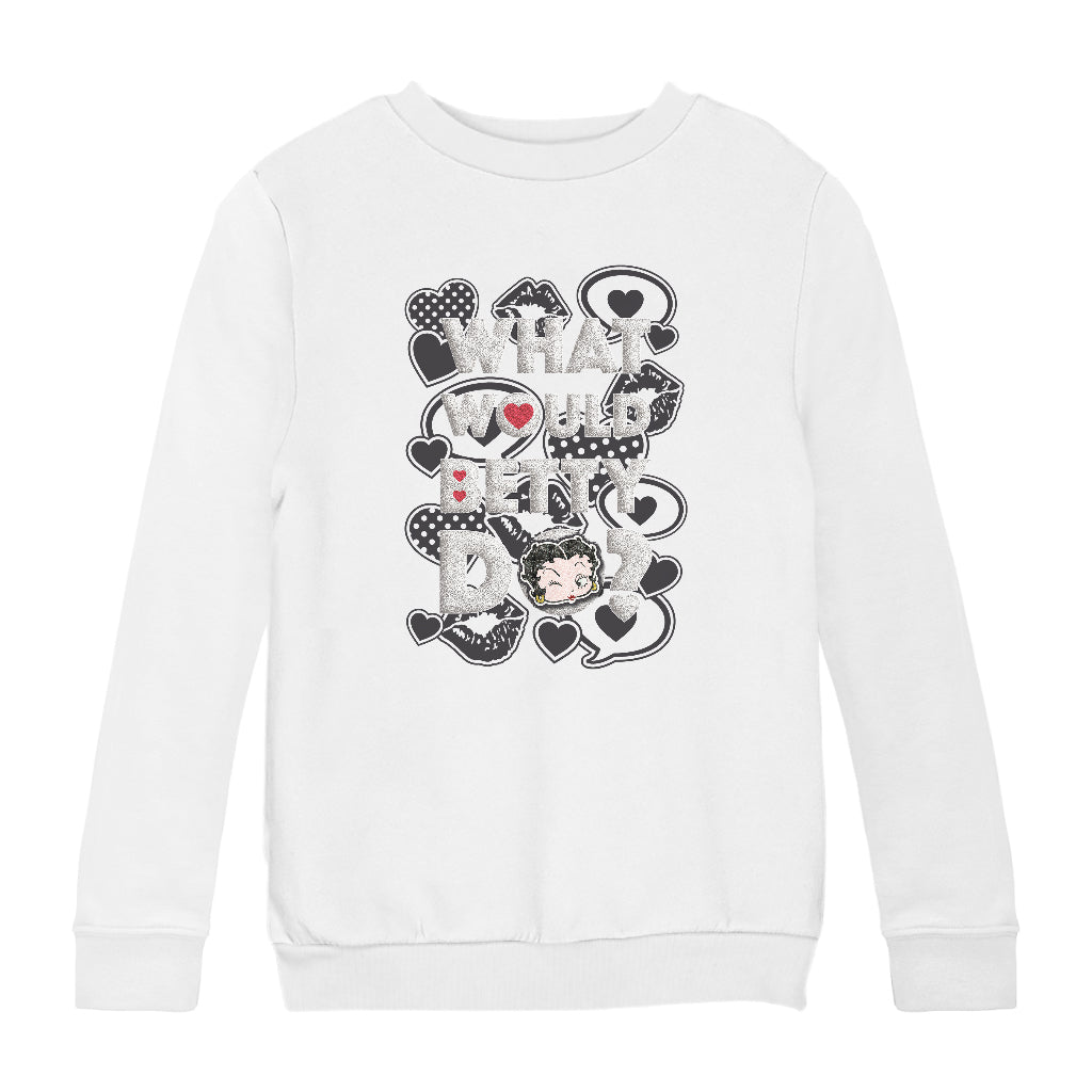Betty Boop What Would Betty Do WWBD Kids Sweatshirt