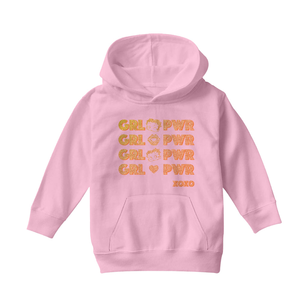 Betty Boop GRL PWR XOXO Kids Hooded Sweatshirt
