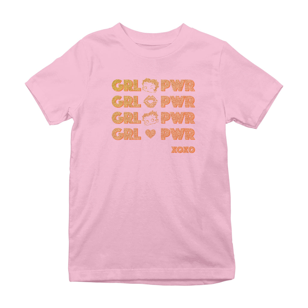 Betty Boop GRL PWR XOXO Kids T-Shirt