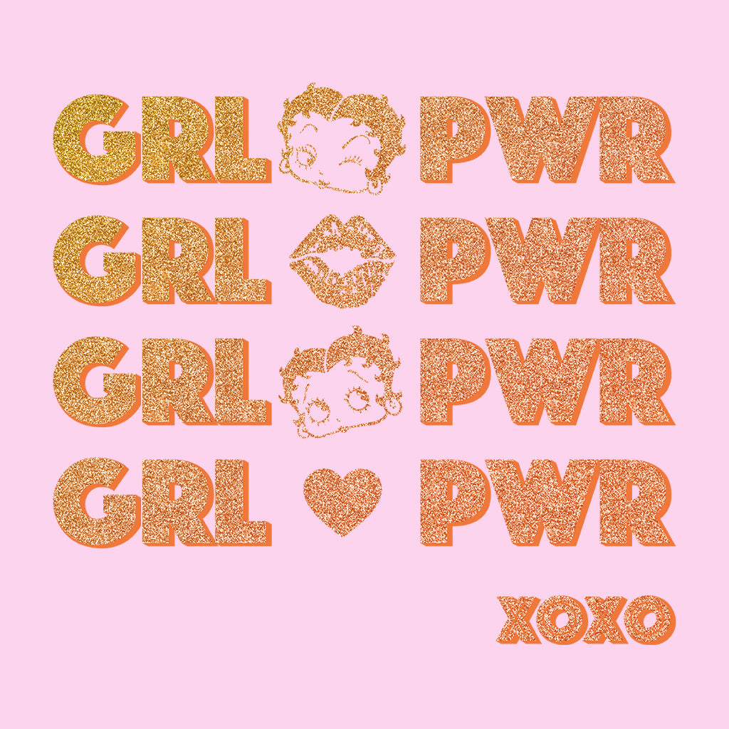 Betty Boop GRL PWR XOXO Kids Hooded Sweatshirt