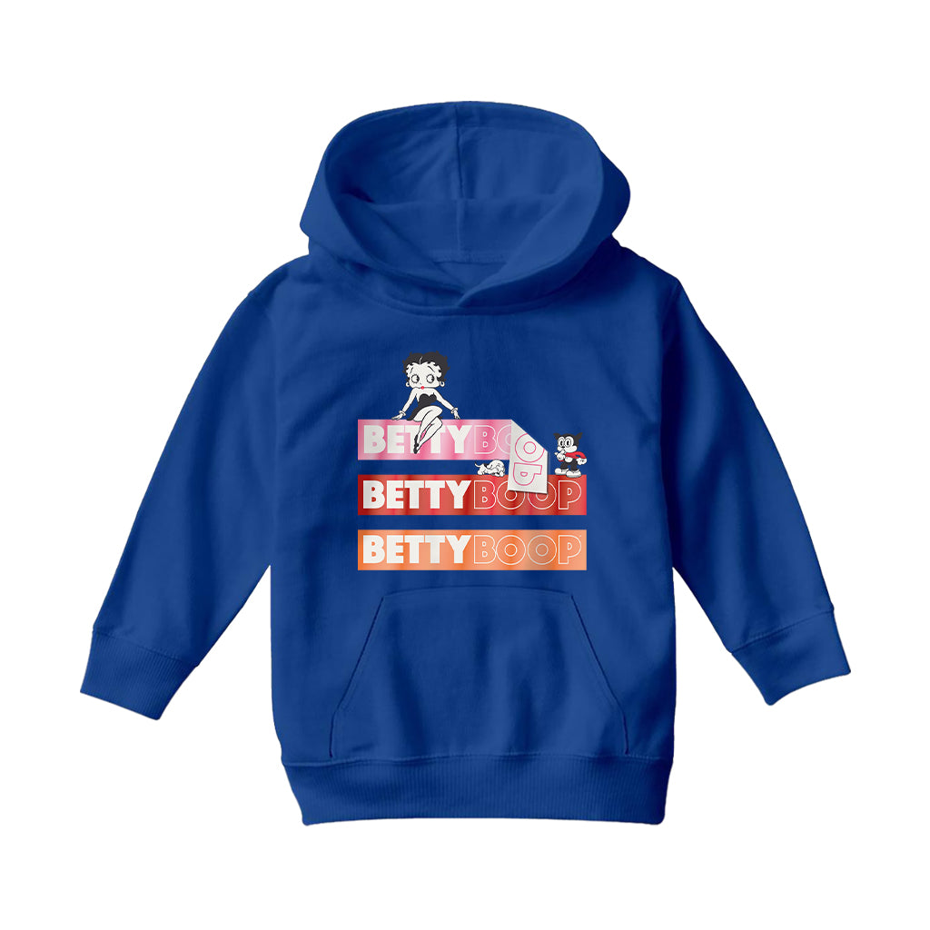 Betty Boop Name Strips Kids Hooded Sweatshirt