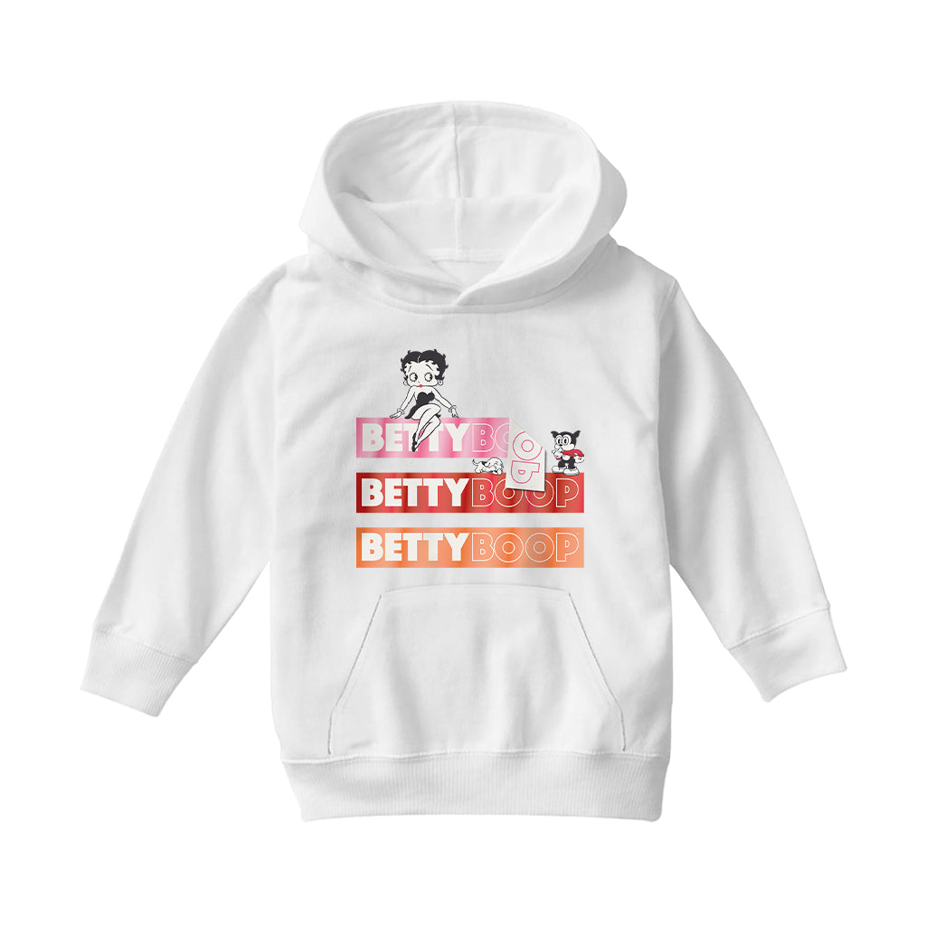 Betty Boop Name Strips Kids Hooded Sweatshirt