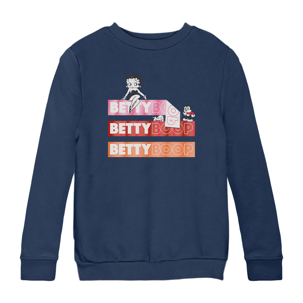 Betty Boop Name Strips Kids Sweatshirt