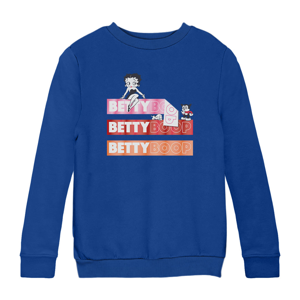 Betty Boop Name Strips Kids Sweatshirt