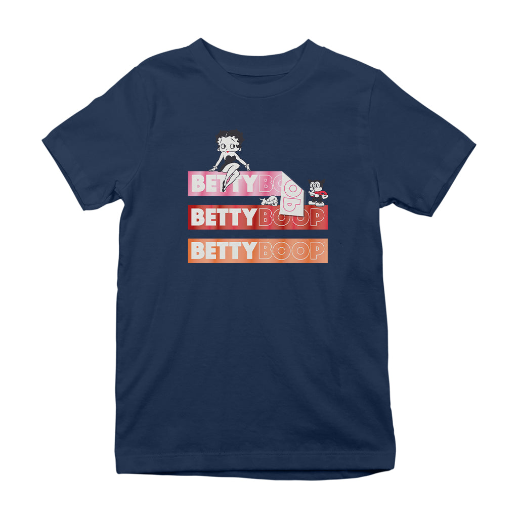 Betty Boop Name Strips Kids T-Shirt