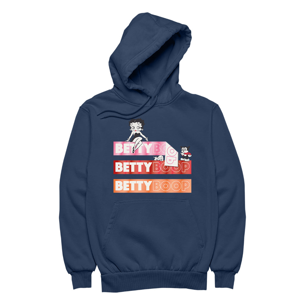 Betty Boop Name Strips Men's Hooded Sweatshirt
