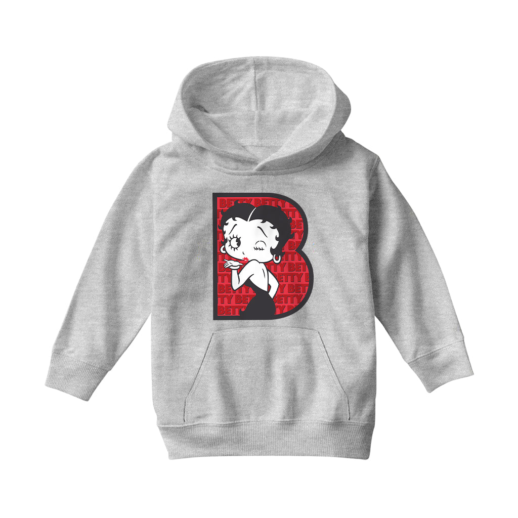 Betty Boop B Letter with Wink Kids Hooded Sweatshirt