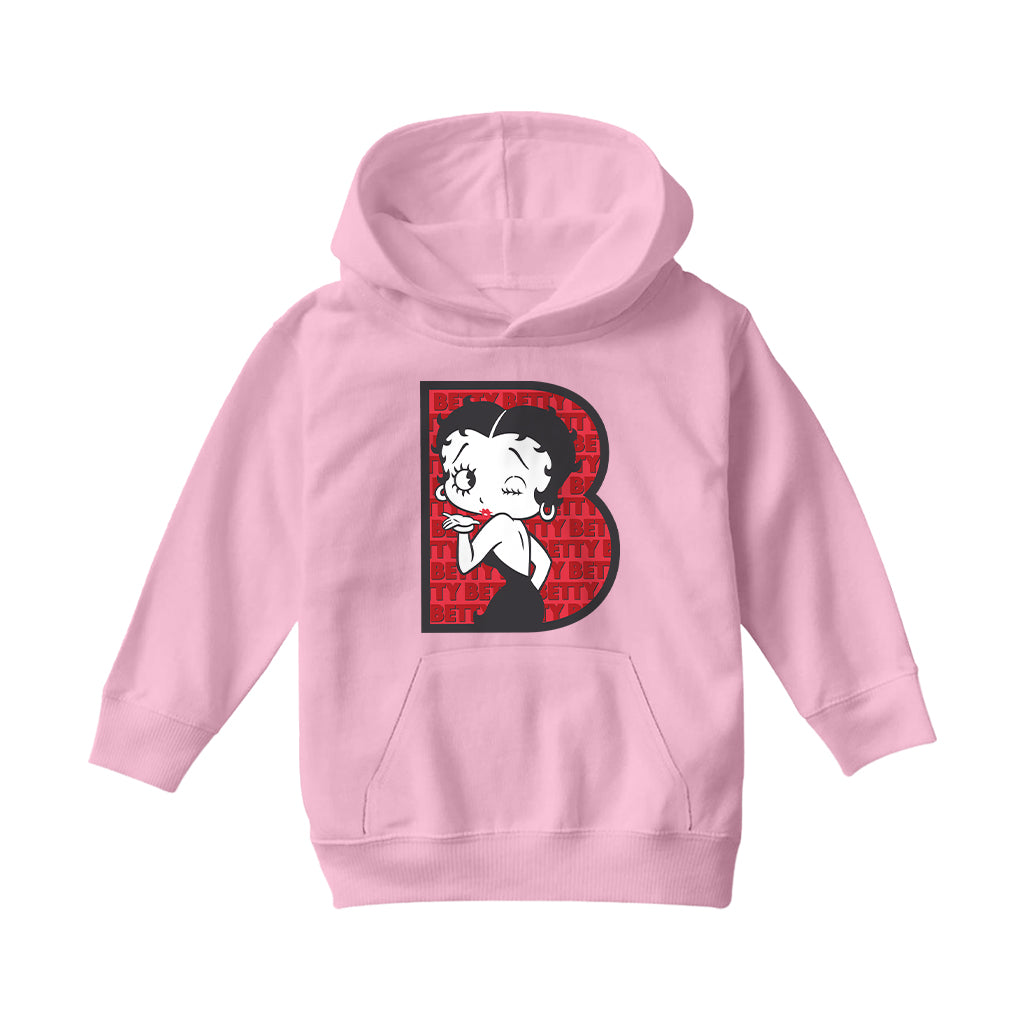 Betty Boop B Letter with Wink Kids Hooded Sweatshirt