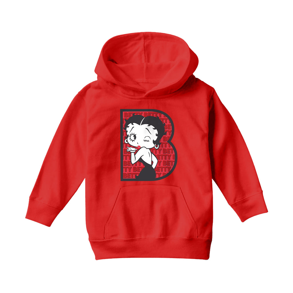 Betty Boop B Letter with Wink Kids Hooded Sweatshirt