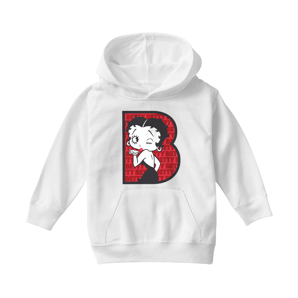 Betty Boop B Letter with Wink Kids Hooded Sweatshirt