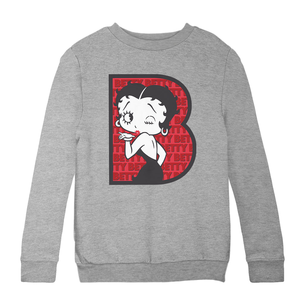Betty Boop B Letter with Wink Kids Sweatshirt