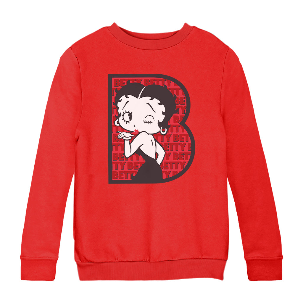 Betty Boop B Letter with Wink Kids Sweatshirt