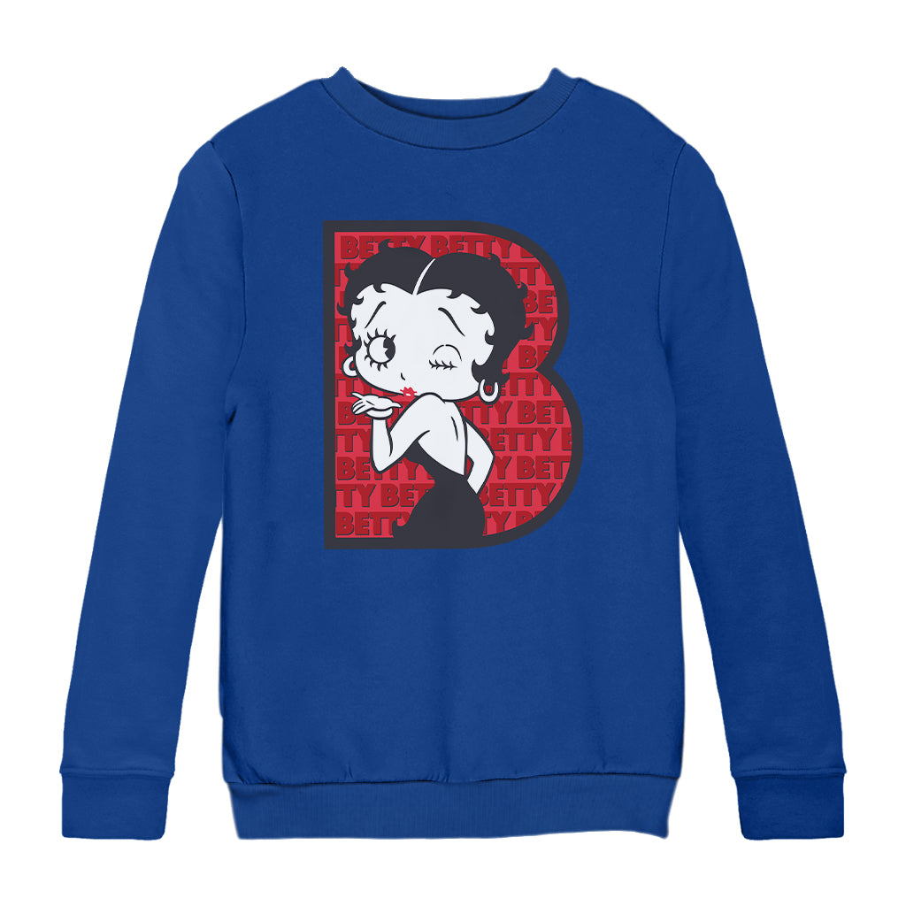 Betty Boop B Letter with Wink Kids Sweatshirt