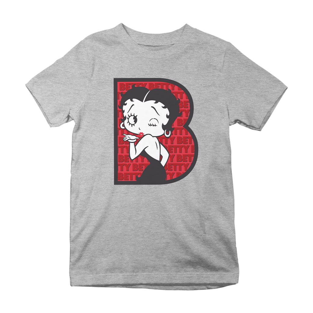 Betty Boop B Letter with Wink Kids T-Shirt