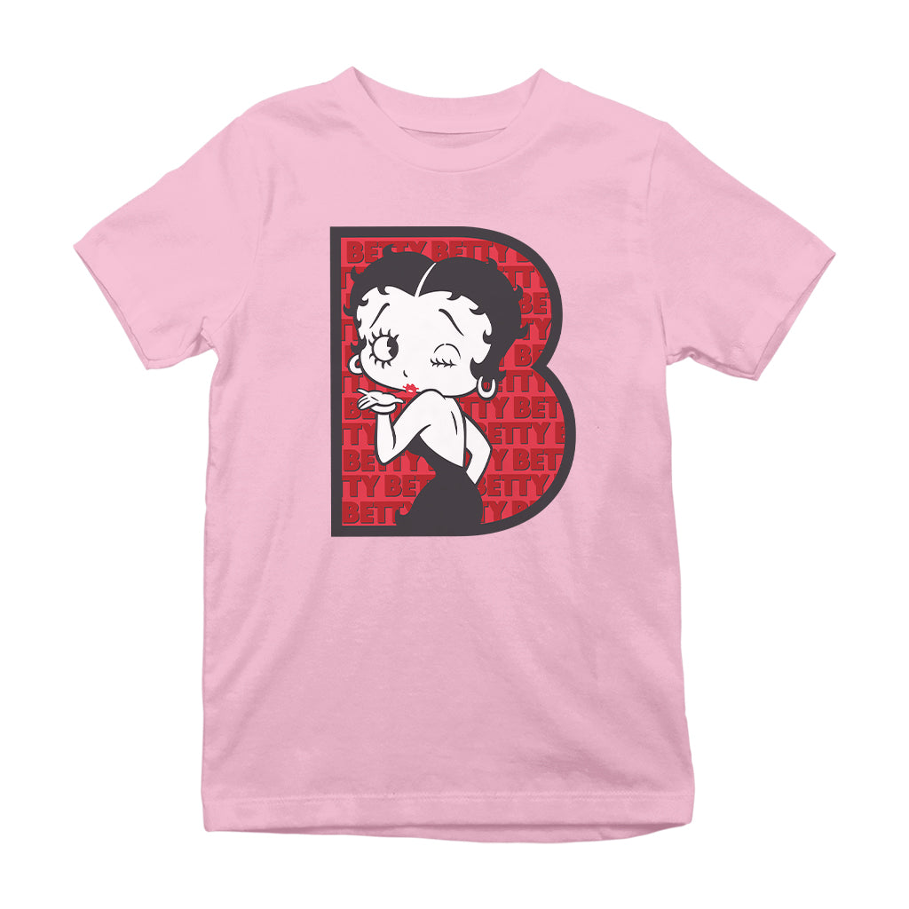 Betty Boop B Letter with Wink Kids T-Shirt
