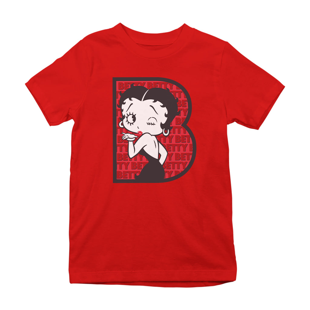 Betty Boop B Letter with Wink Kids T-Shirt