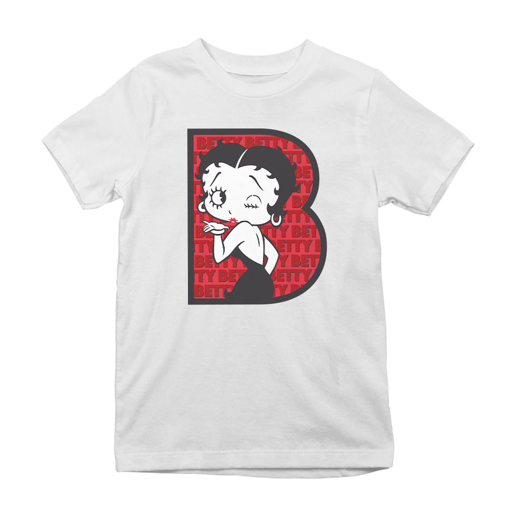 Betty Boop B Letter with Wink Kids T-Shirt
