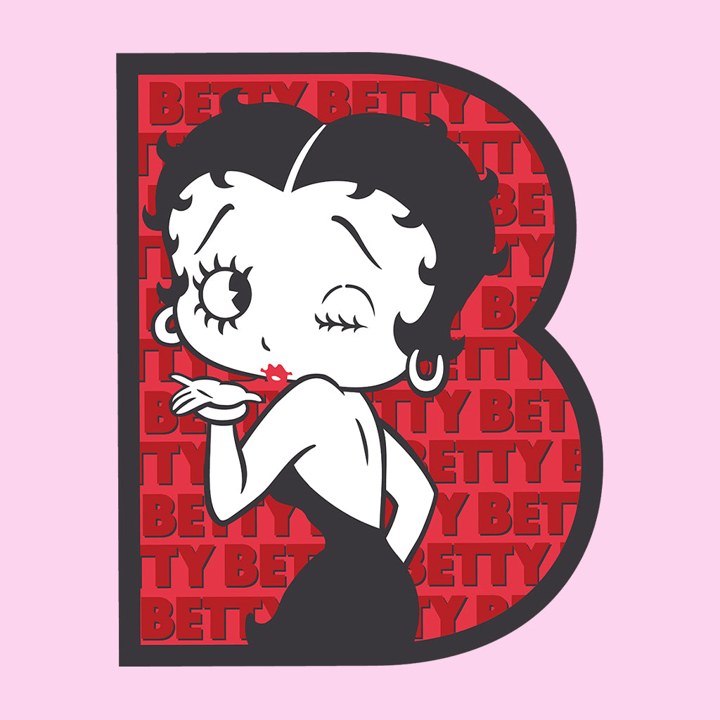 Betty Boop B Letter with Wink Kids Hooded Sweatshirt