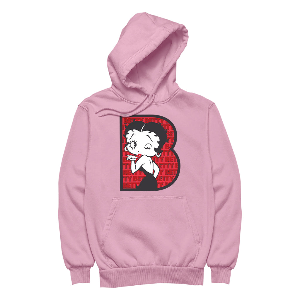 Betty Boop B Letter with Wink Men's Hooded Sweatshirt