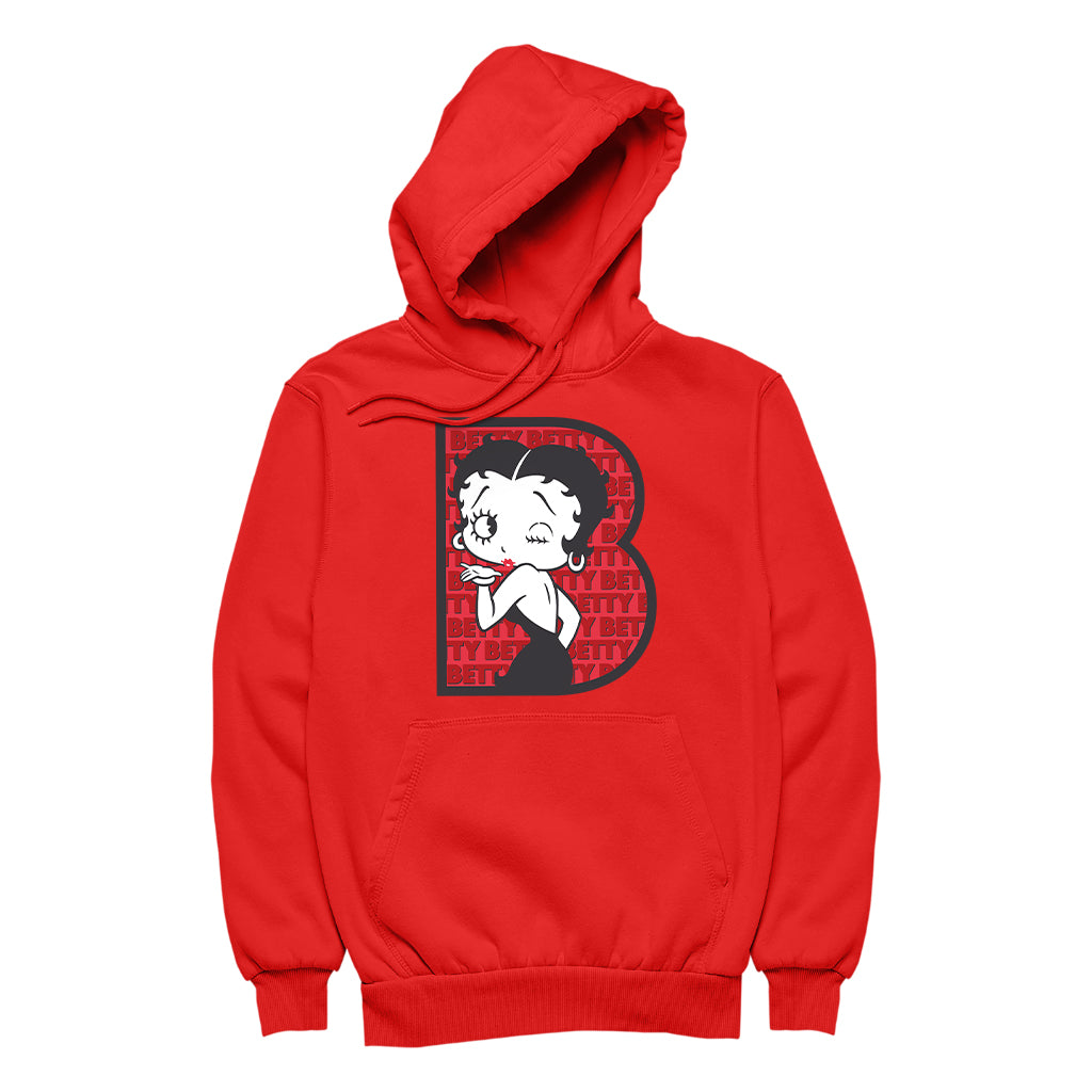 Betty Boop B Letter with Wink Men's Hooded Sweatshirt