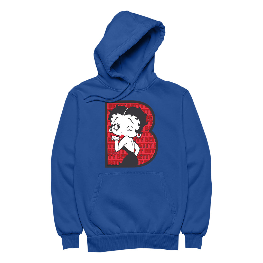Betty Boop B Letter with Wink Men's Hooded Sweatshirt