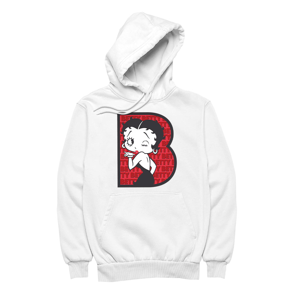 Betty Boop B Letter with Wink Men's Hooded Sweatshirt