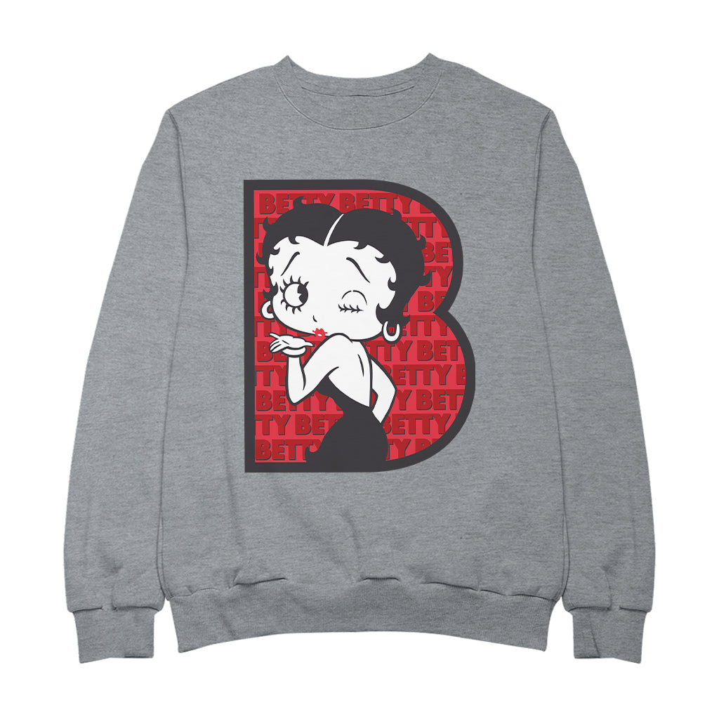 Betty Boop B Letter with Wink Men's Sweatshirt