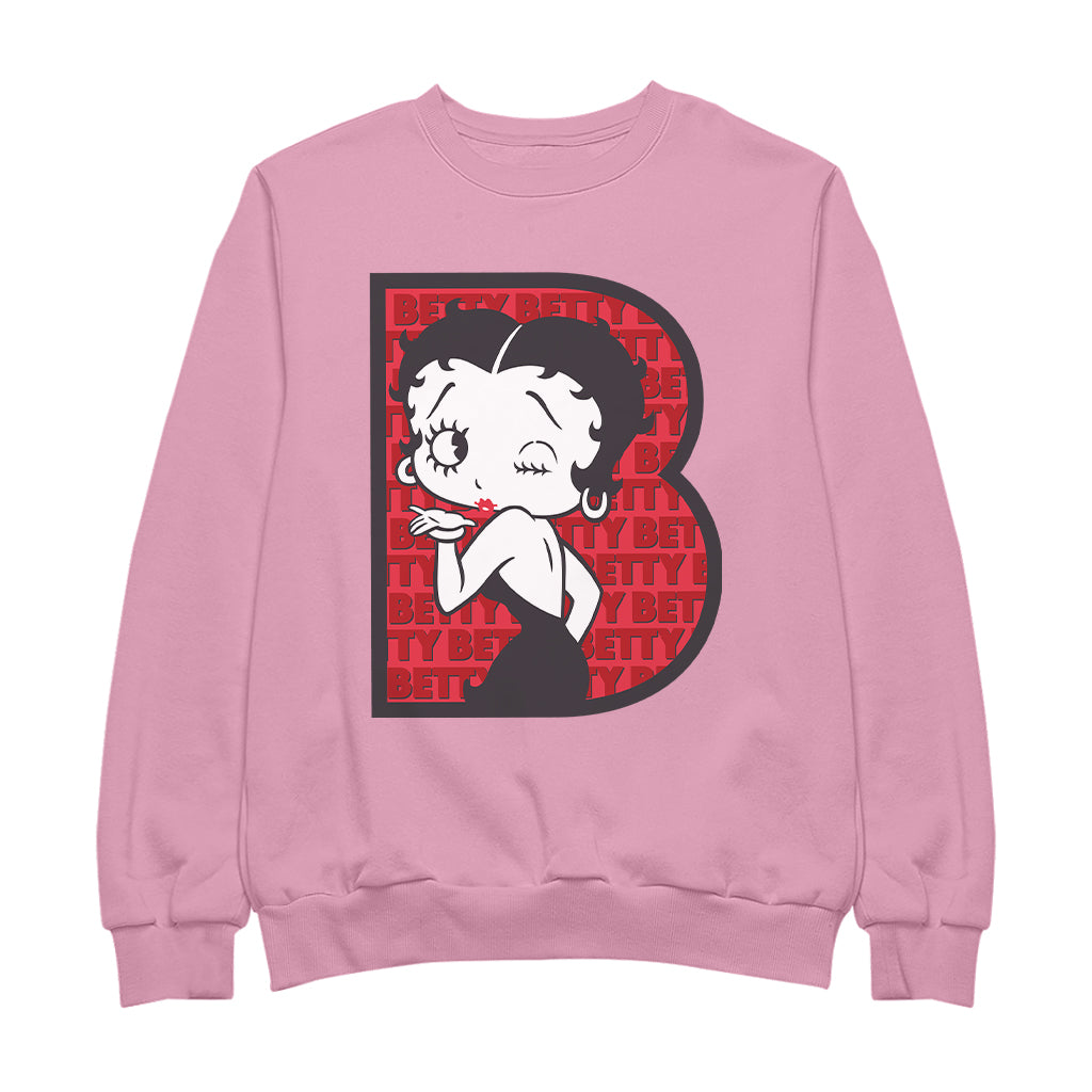 Betty Boop B Letter with Wink Men's Sweatshirt