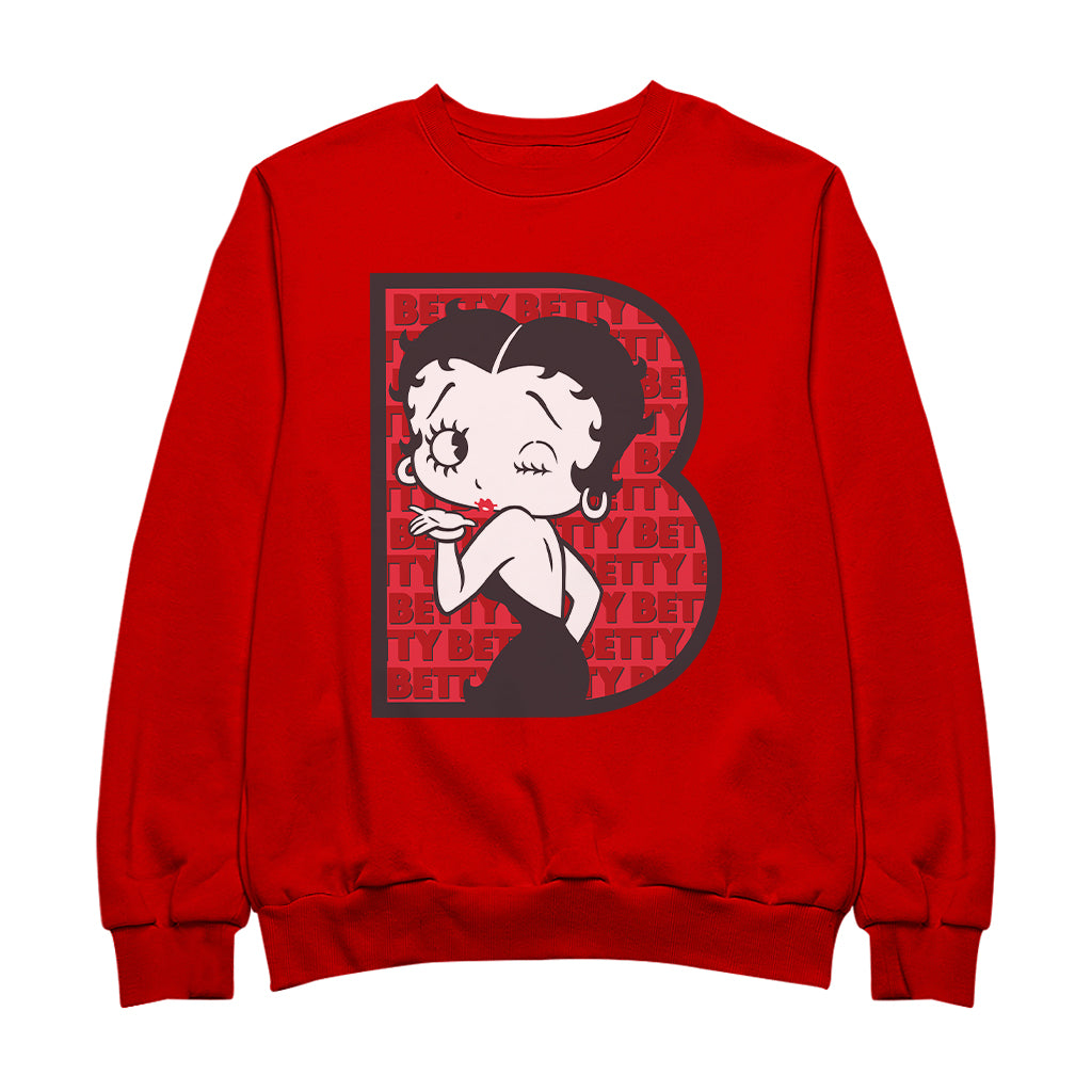 Betty Boop B Letter with Wink Men's Sweatshirt