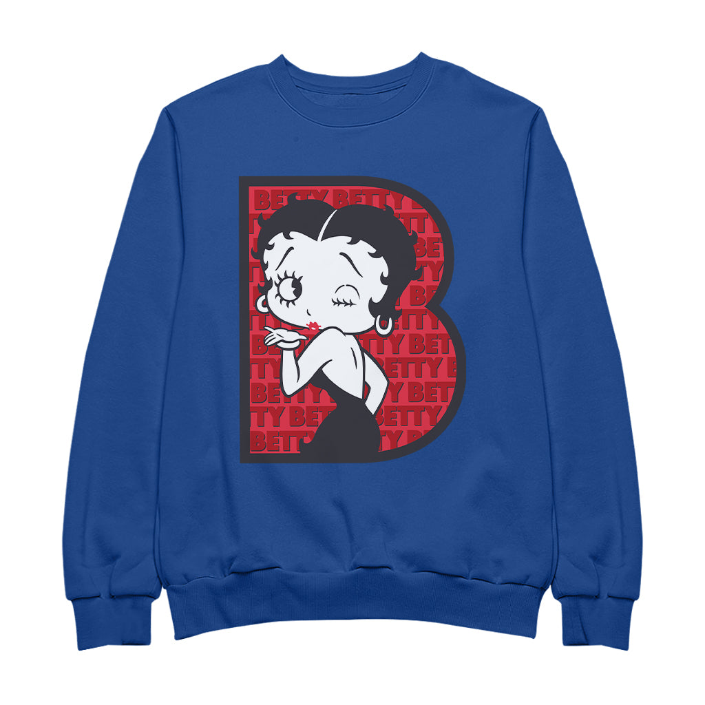 Betty Boop B Letter with Wink Men's Sweatshirt