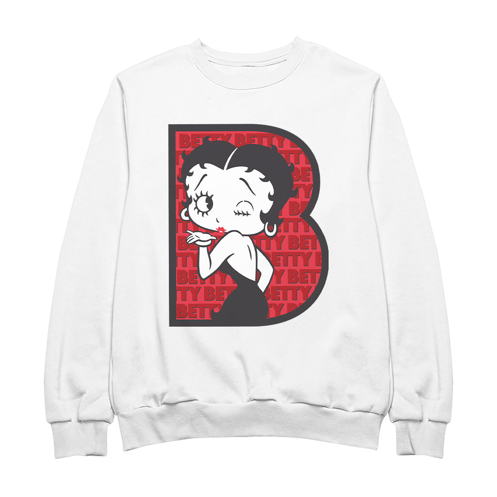 Betty Boop B Letter with Wink Men's Sweatshirt