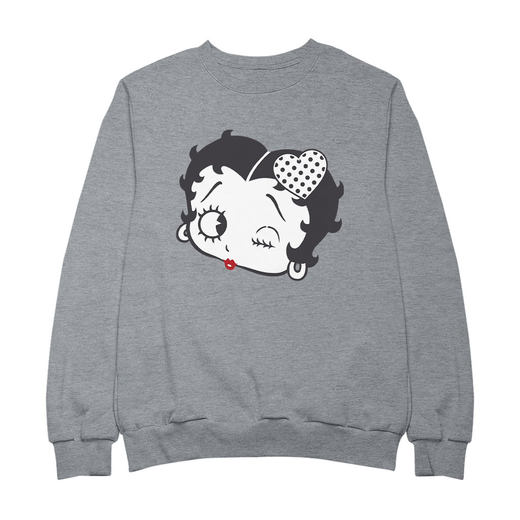 Betty Boop Dot Heart Wink Men's Sweatshirt