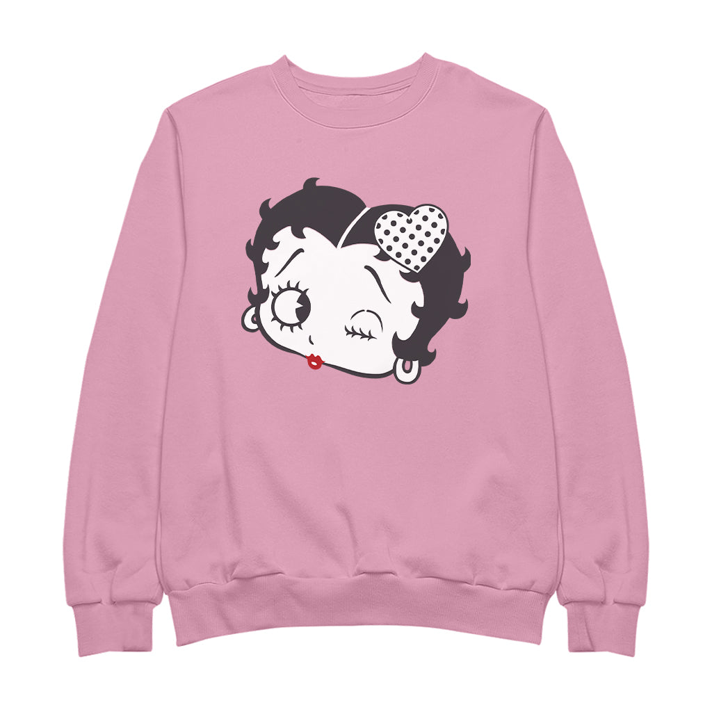 Betty Boop Dot Heart Wink Men's Sweatshirt