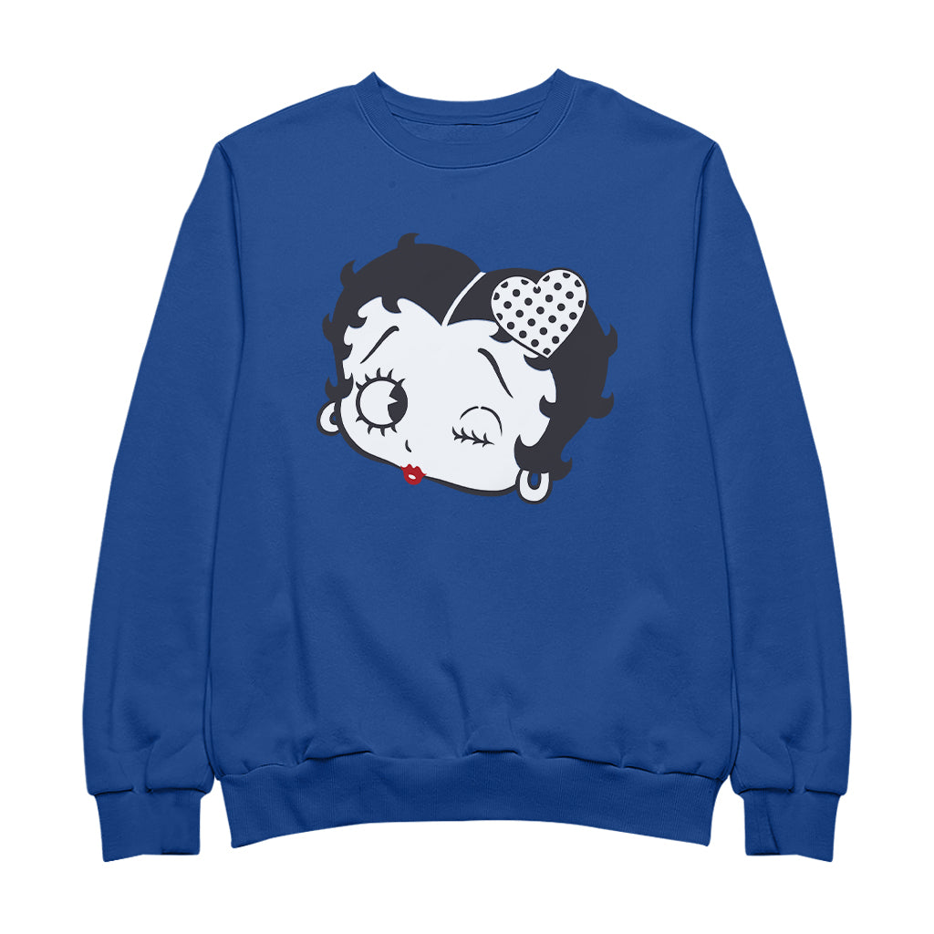 Betty Boop Dot Heart Wink Men's Sweatshirt
