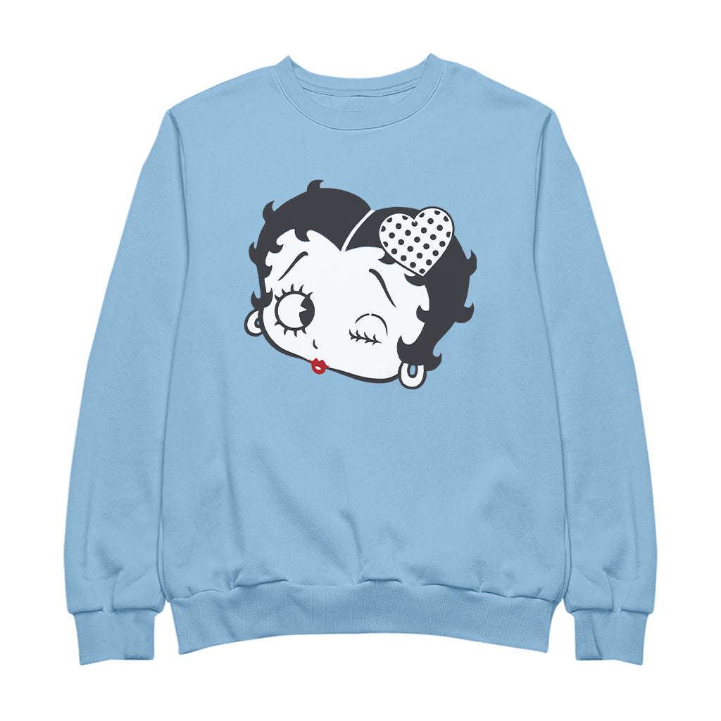 Betty Boop Dot Heart Wink Men's Sweatshirt