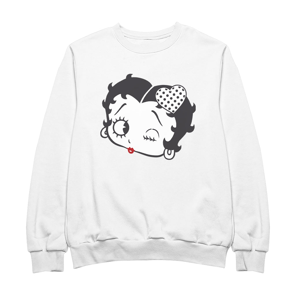Betty Boop Dot Heart Wink Men's Sweatshirt