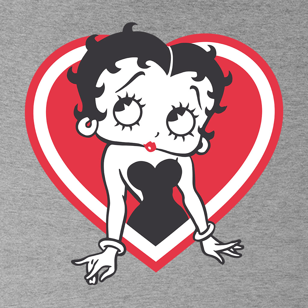 Betty Boop Red and White Heart Pose Women's Hooded Sweatshirt