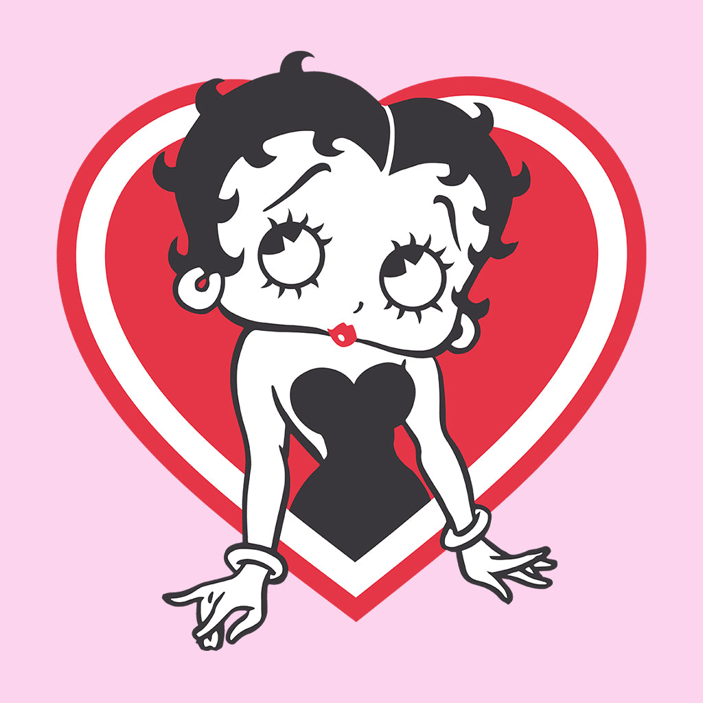 Betty Boop Red and White Heart Pose Women's Hooded Sweatshirt