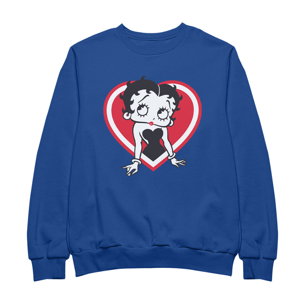Betty Boop Red and White Heart Pose Men's Sweatshirt