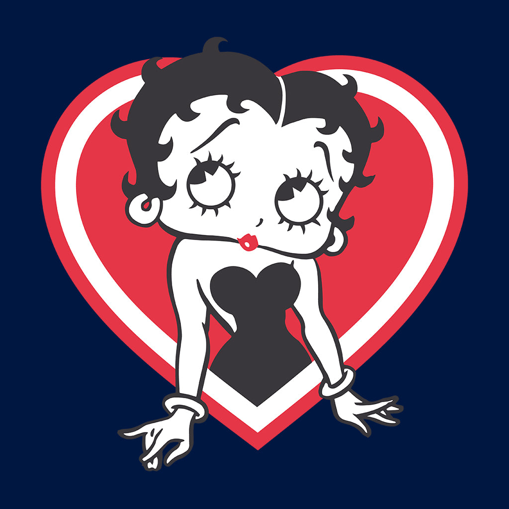 Betty Boop Red and White Heart Pose Women's Hooded Sweatshirt