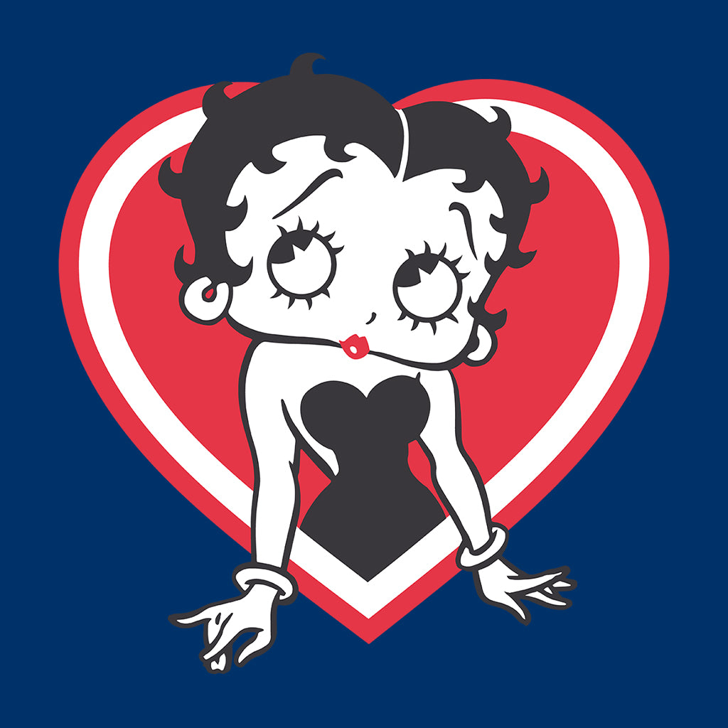 Betty Boop Red and White Heart Pose Women's Hooded Sweatshirt