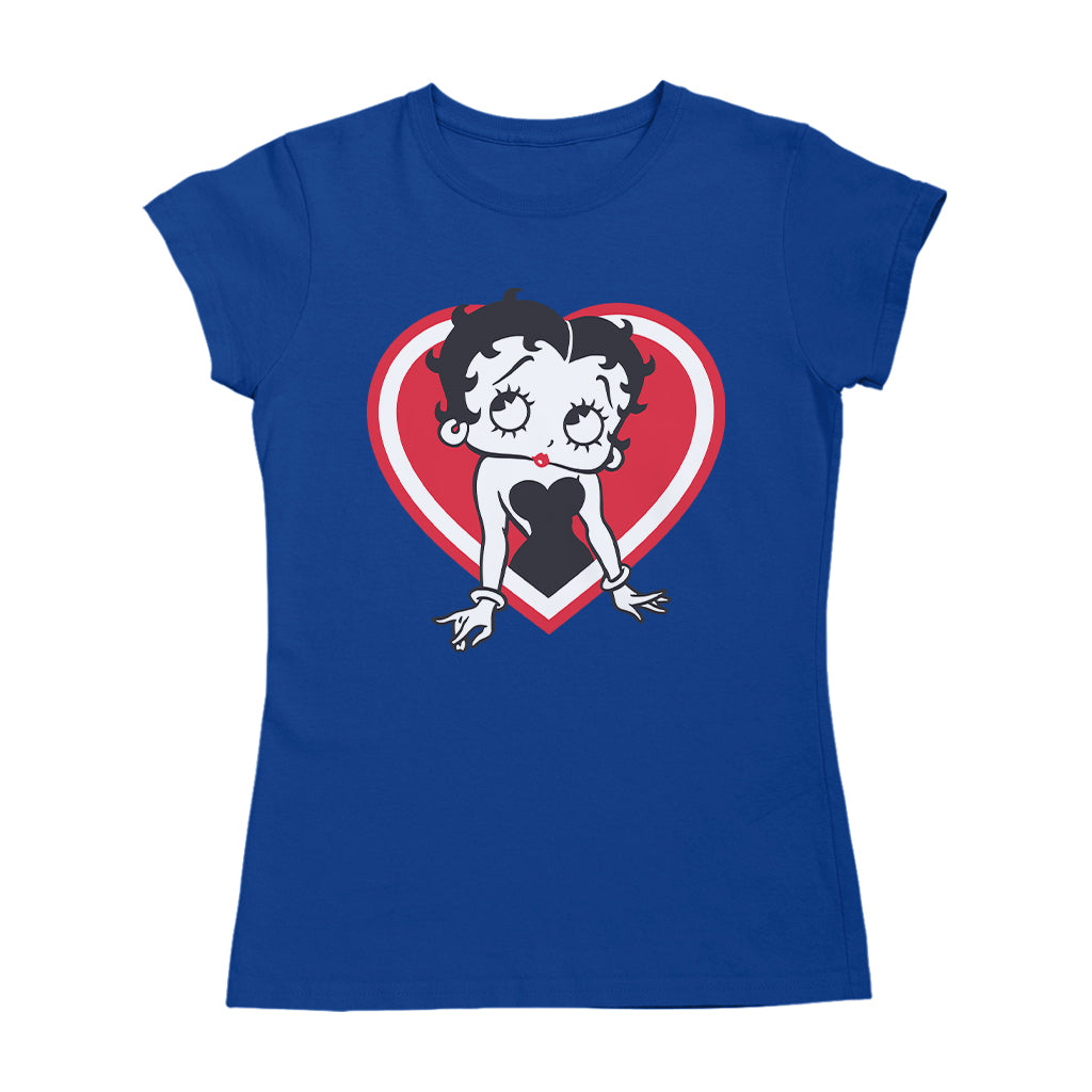 Betty Boop Red and White Heart Pose Women's T-Shirt